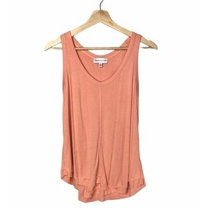 Gibson Latimer Coral Ribbed Asymmetrical Hem Tank Top S